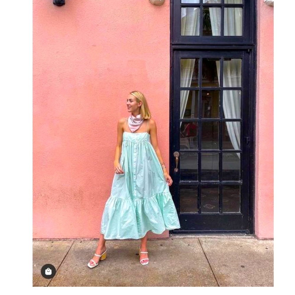 Zara Striped Lime Green Dress